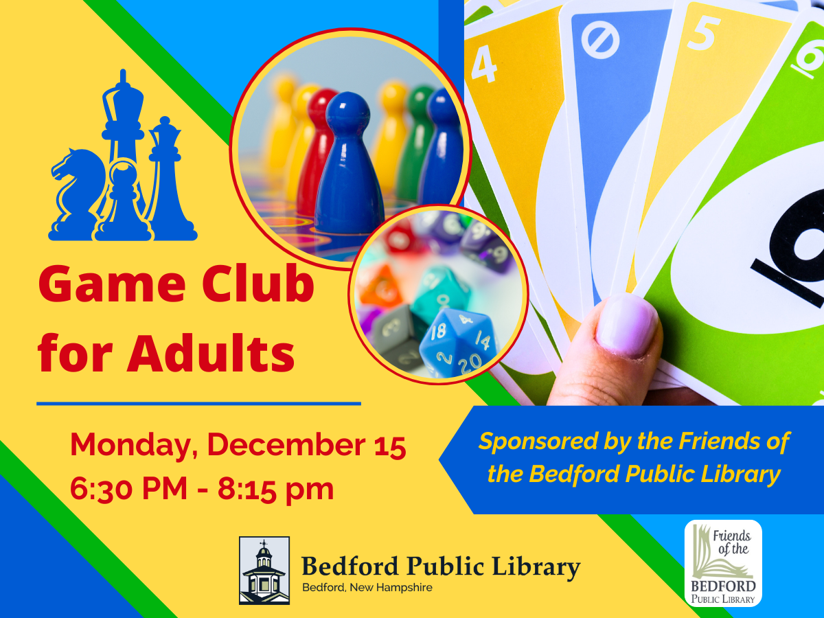 Game Club for Adults Monday December 15, 2025