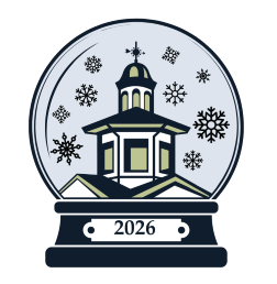 The Bedford Public Library logo sits inside a snowglobe labeled 2026